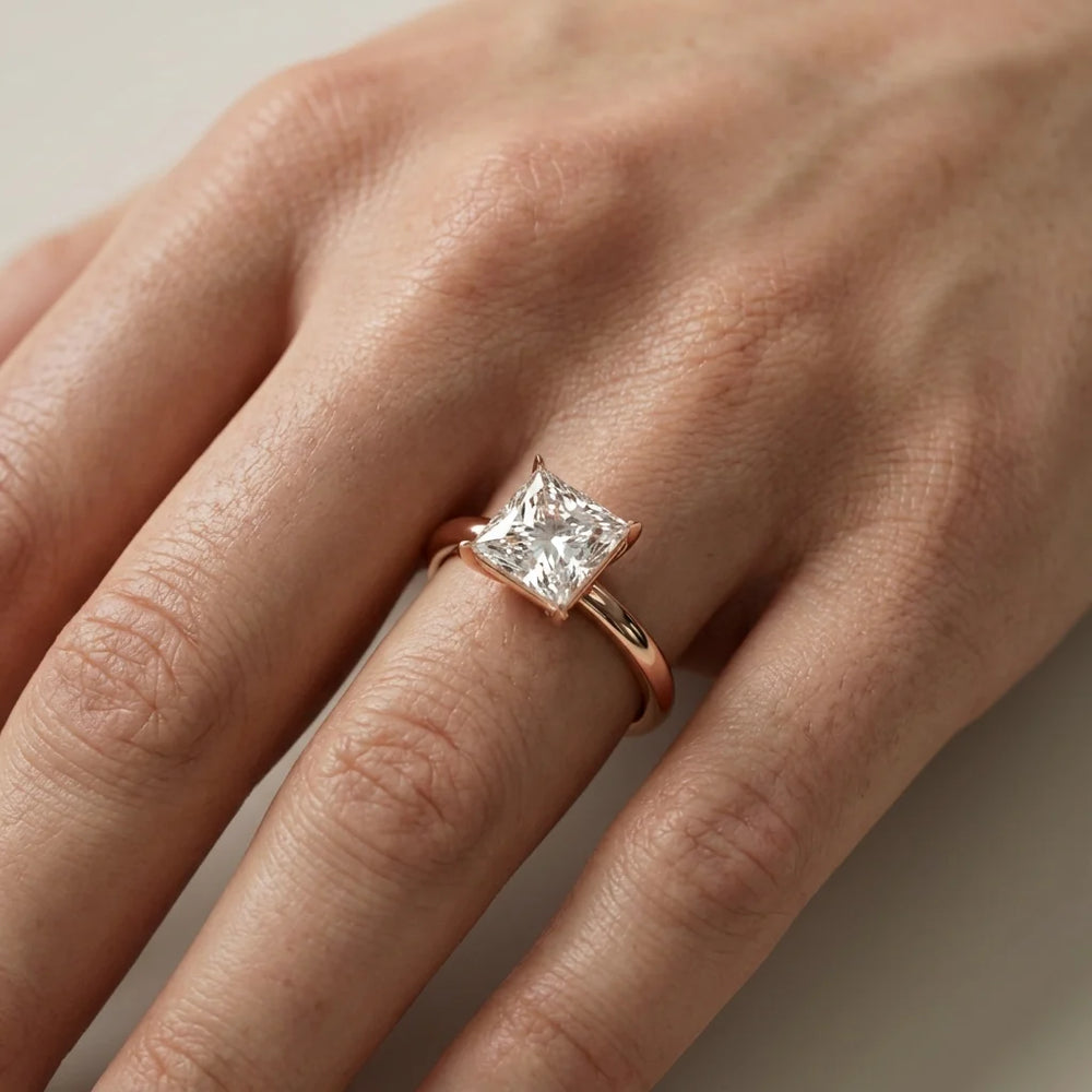 Serena Blossom Solitaire Round Diamond Engagement Ring