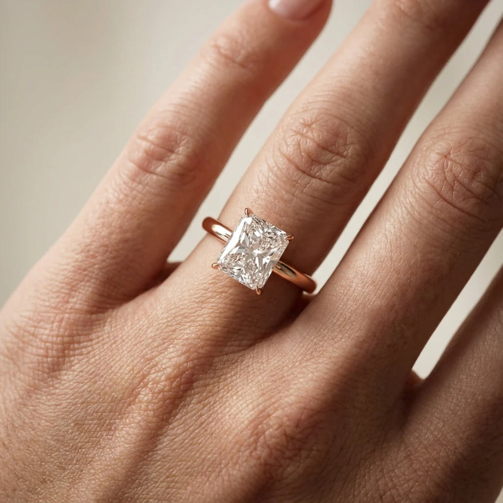 Serena Blossom Solitaire Round Diamond Engagement Ring