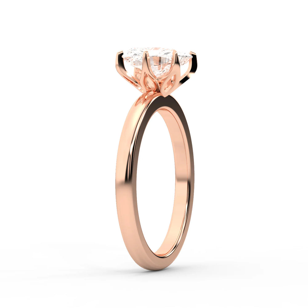 Serena Blossom Solitaire Round Diamond Engagement Ring
