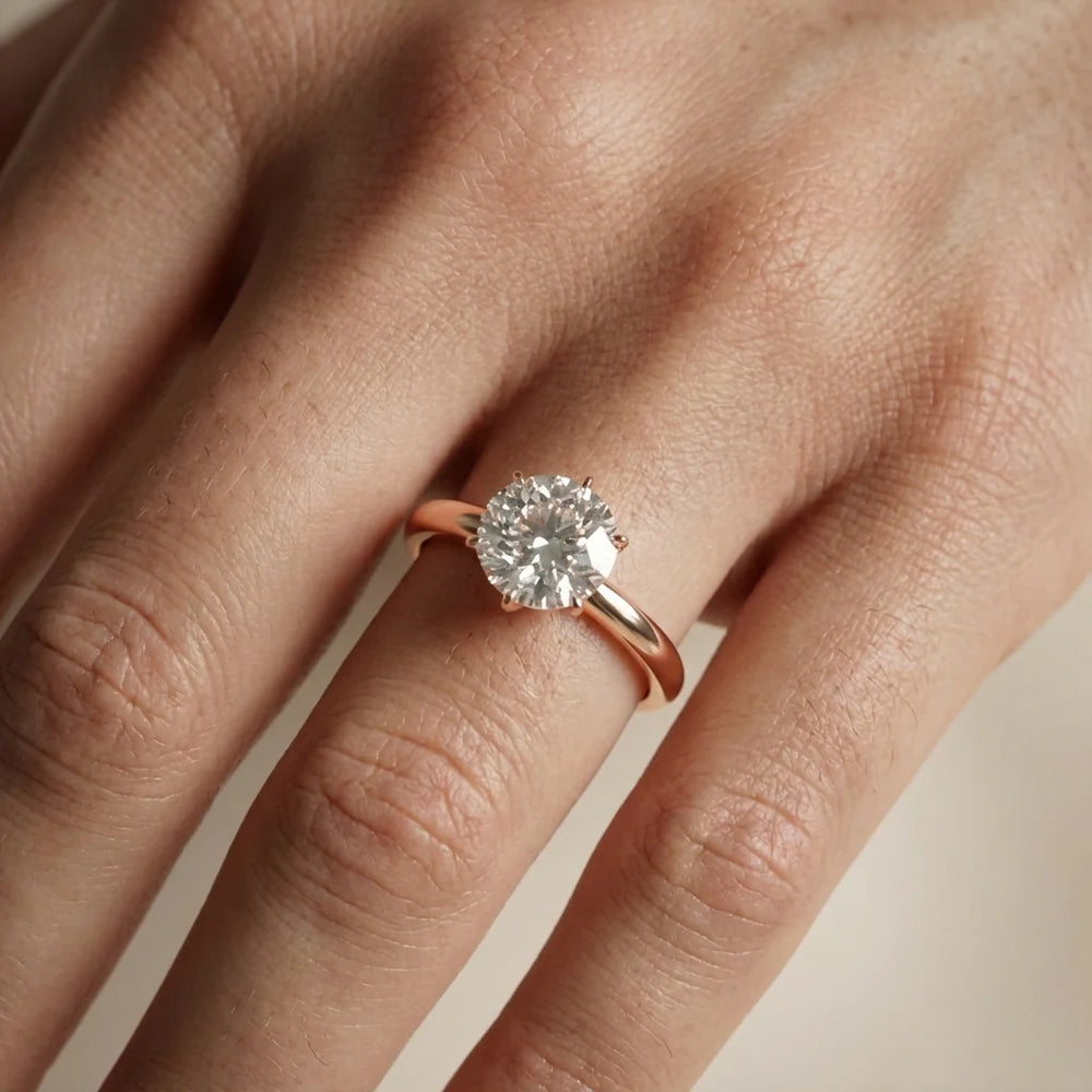 Serena Blossom Solitaire Round Diamond Engagement Ring