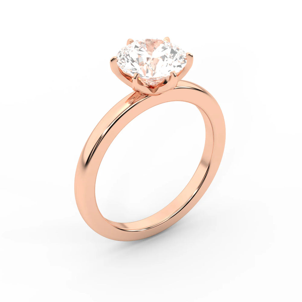 Serena Blossom Solitaire Round Diamond Engagement Ring