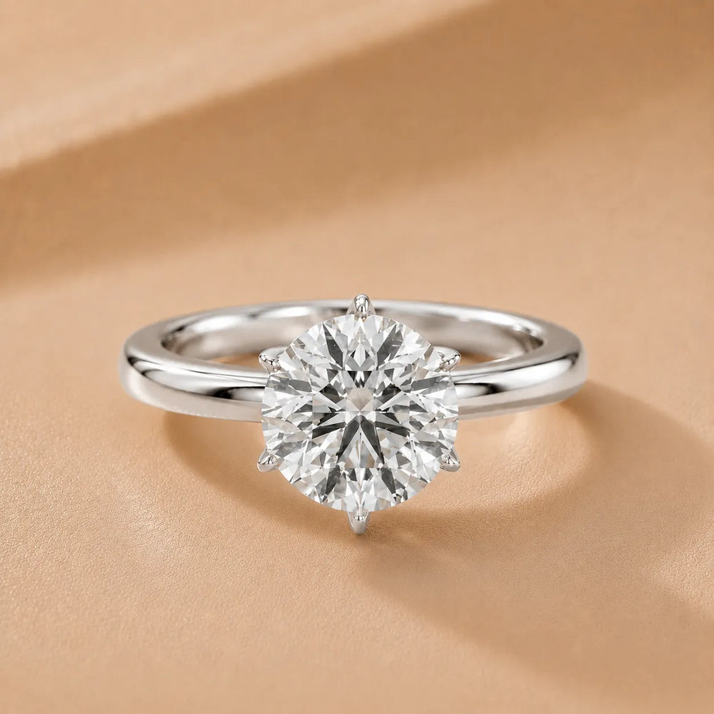 Serena Blossom Solitaire Round Diamond Engagement Ring