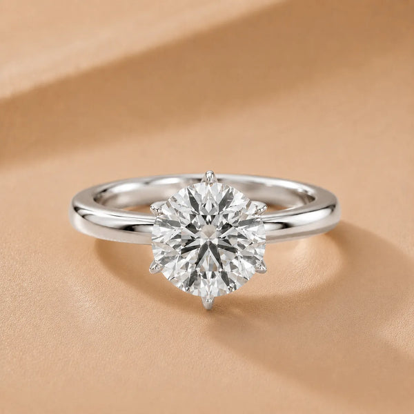 Serena Blossom Solitaire Round Diamond Engagement Ring