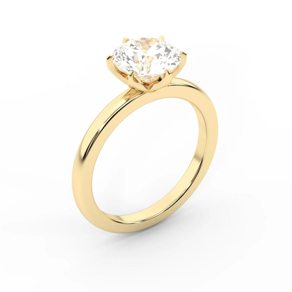 Serena Blossom Solitaire Round Diamond Engagement Ring