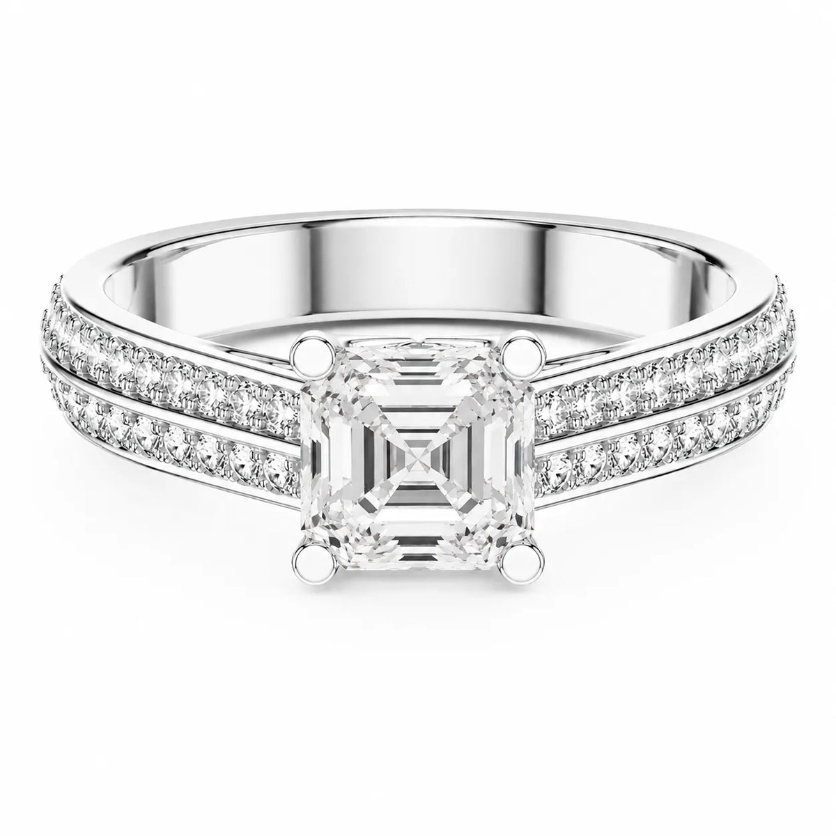 Serene Oval Ring with Side Stone