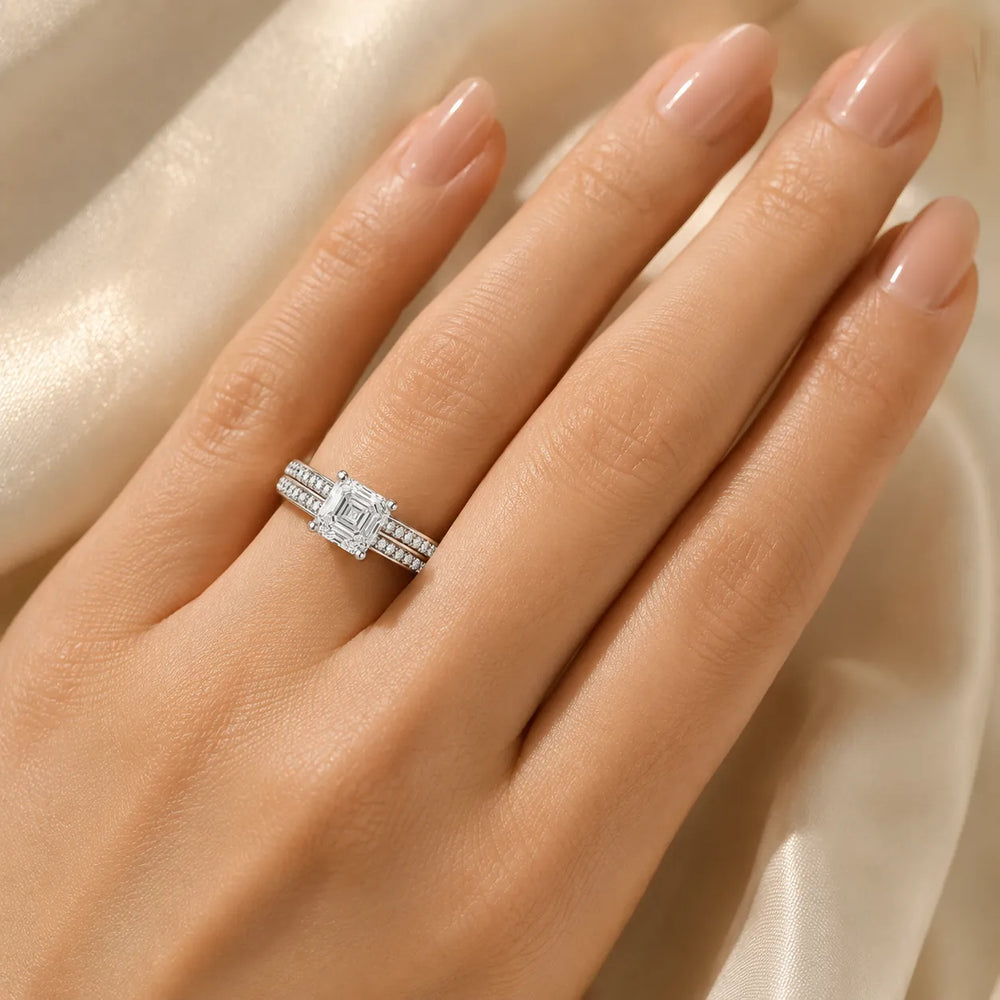 Serene Ring with Side Stone