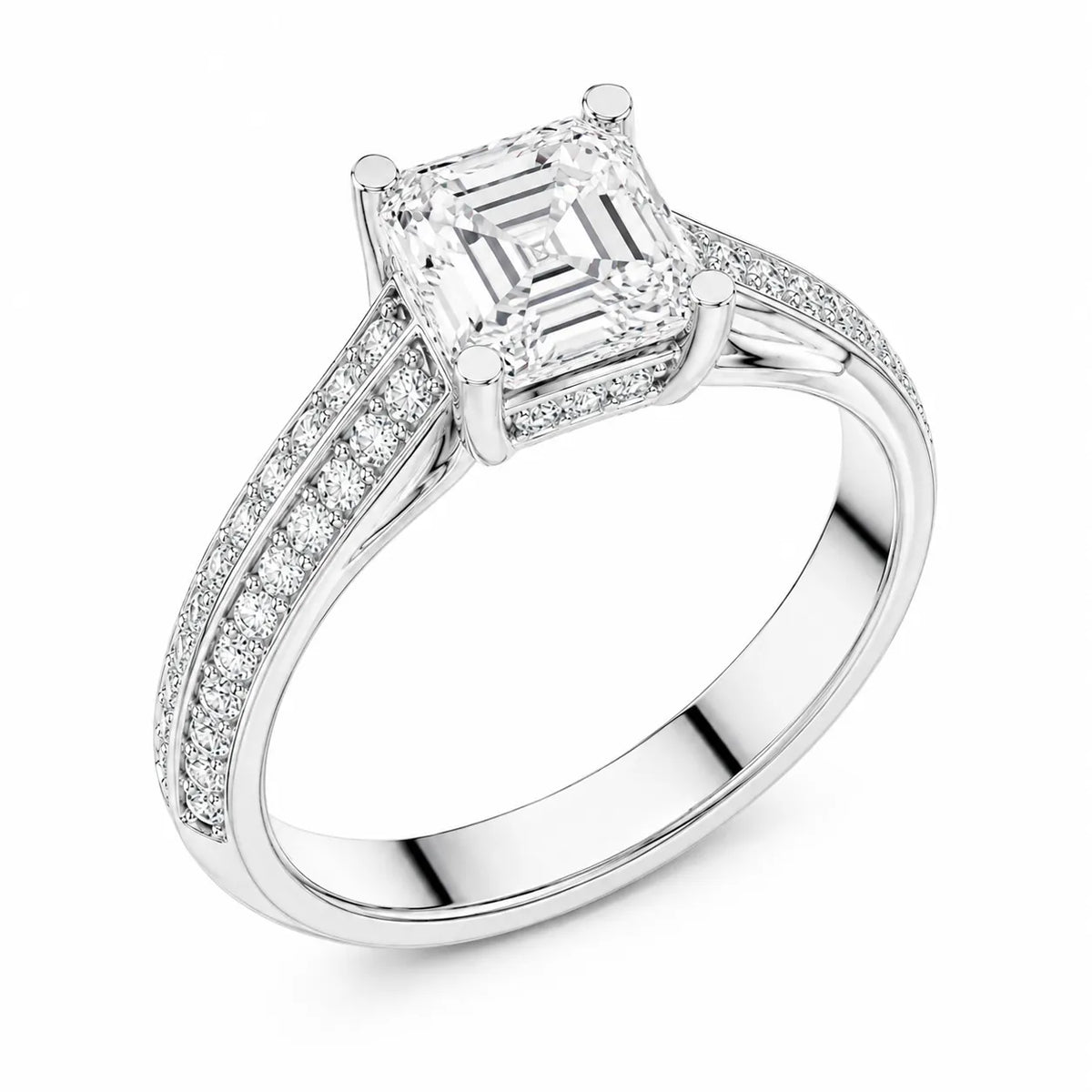 Serene Oval Ring with Side Stone