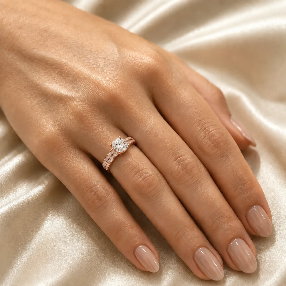 Serene Ring with Side Stone
