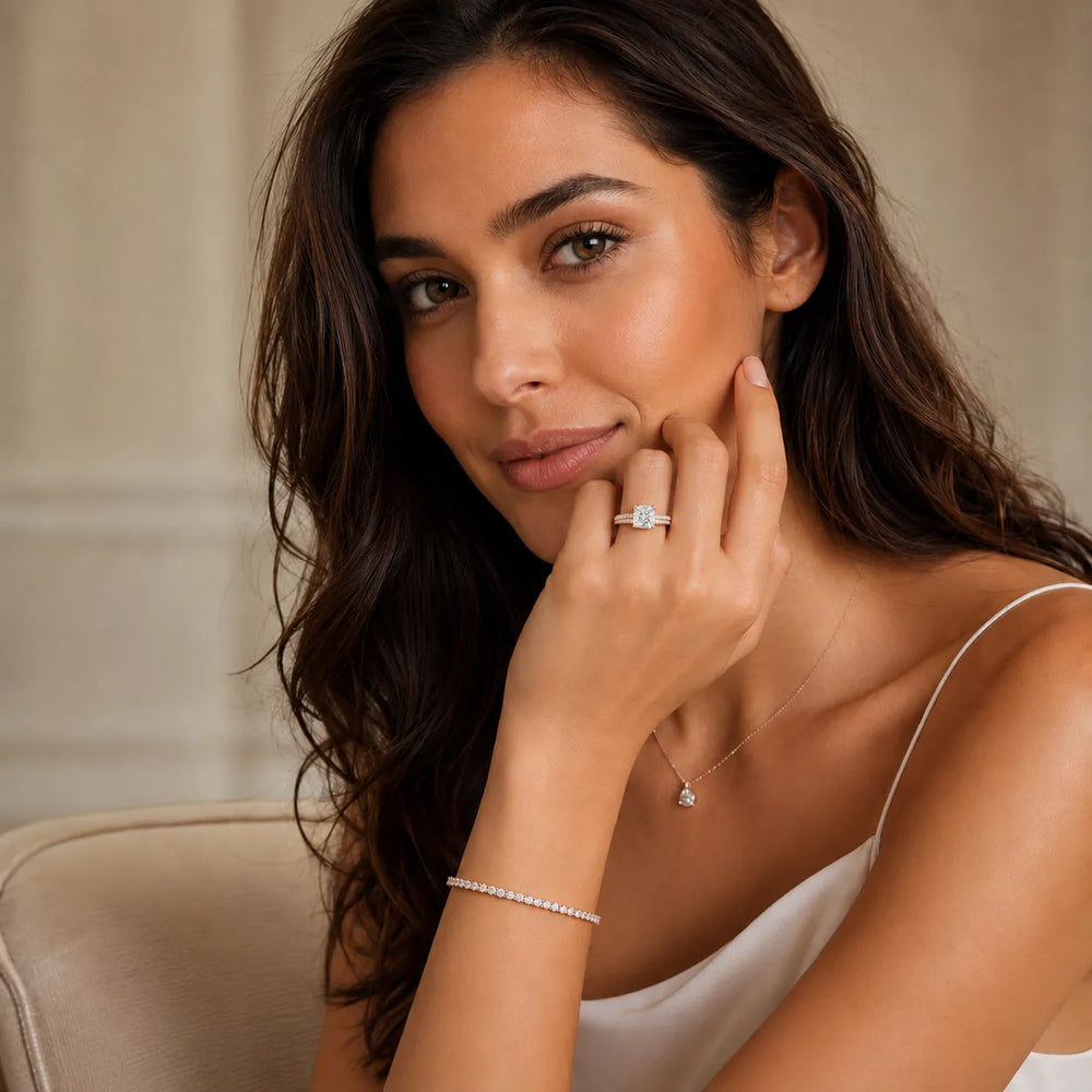 Serene Ring with Side Stone