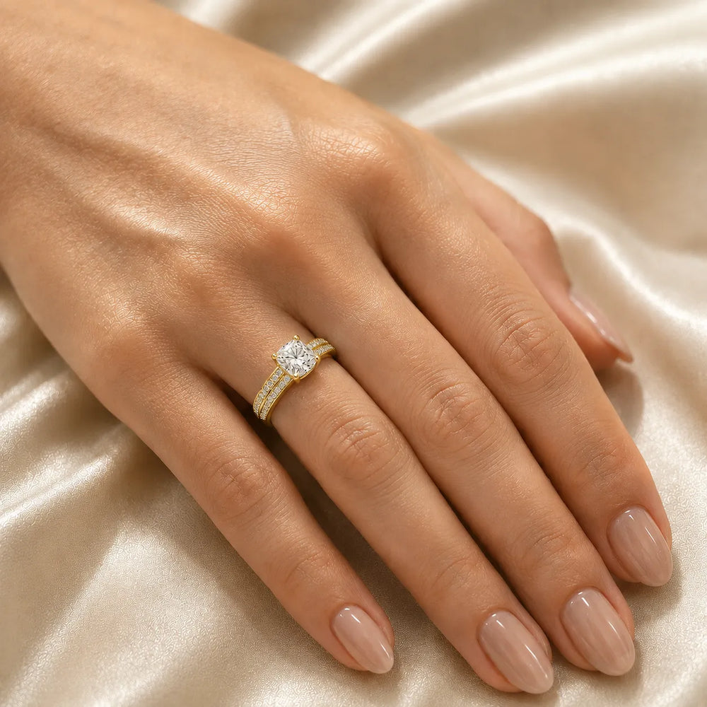 Serene Ring with Side Stone