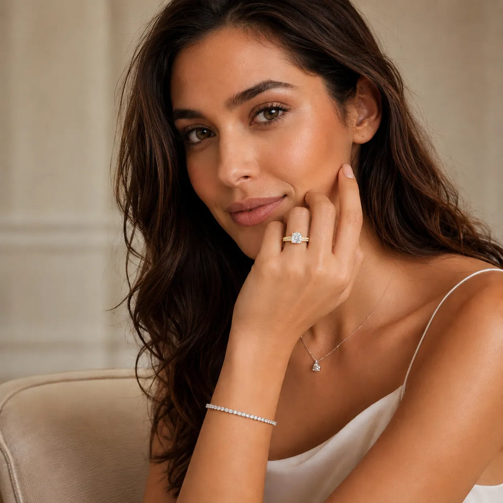 Serene Ring with Side Stone