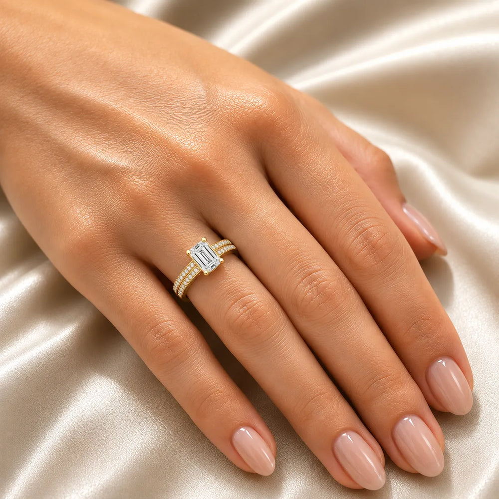 Serene Ring with Side Stone