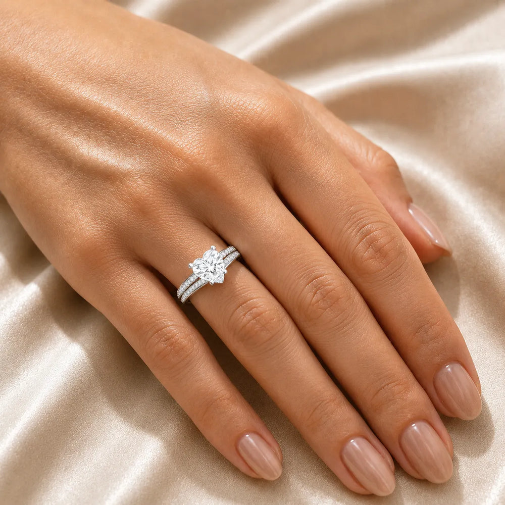 Serene Ring with Side Stone