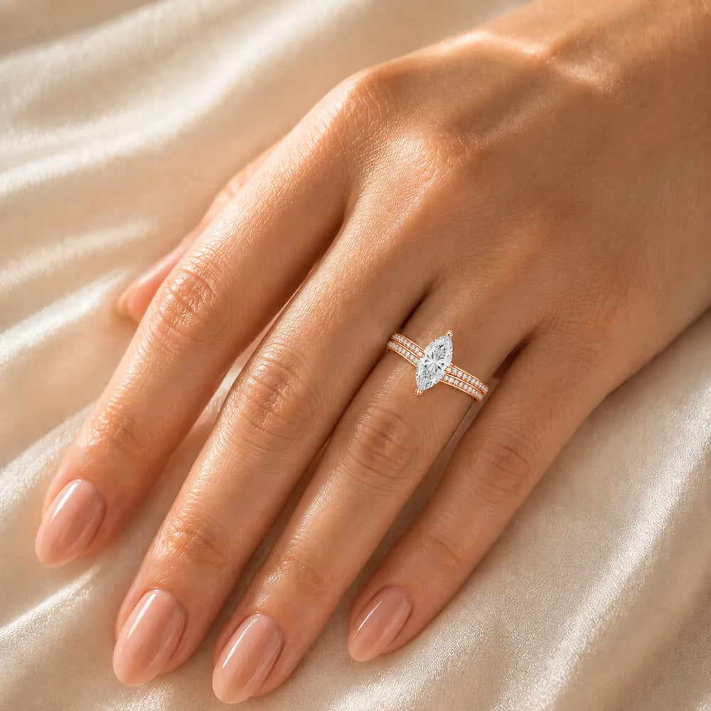Serene Ring with Side Stone