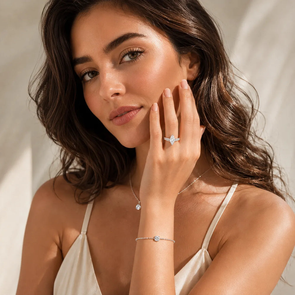 Serene Ring with Side Stone