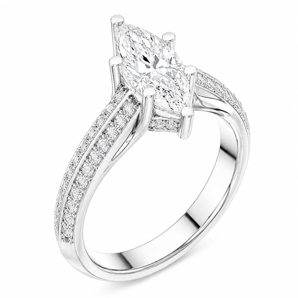 Serene Ring with Side Stone