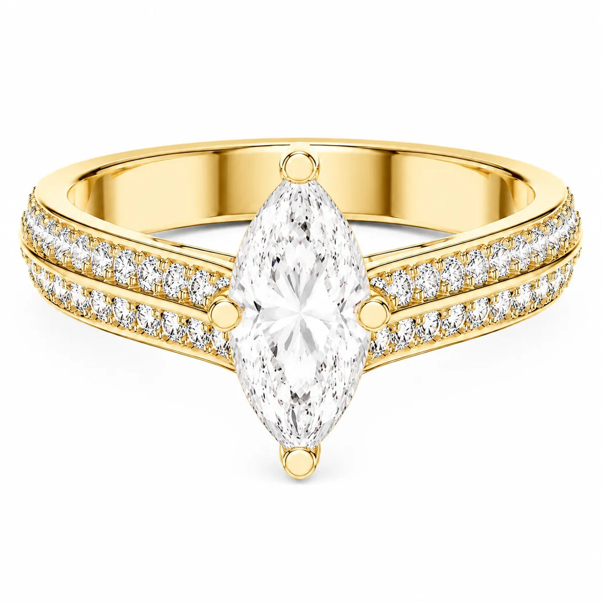 Serene Oval Ring with Side Stone