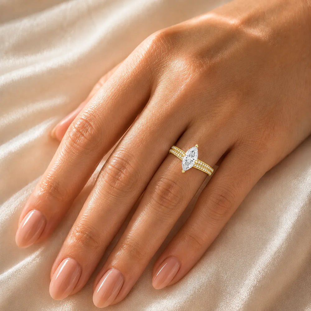 Serene Ring with Side Stone