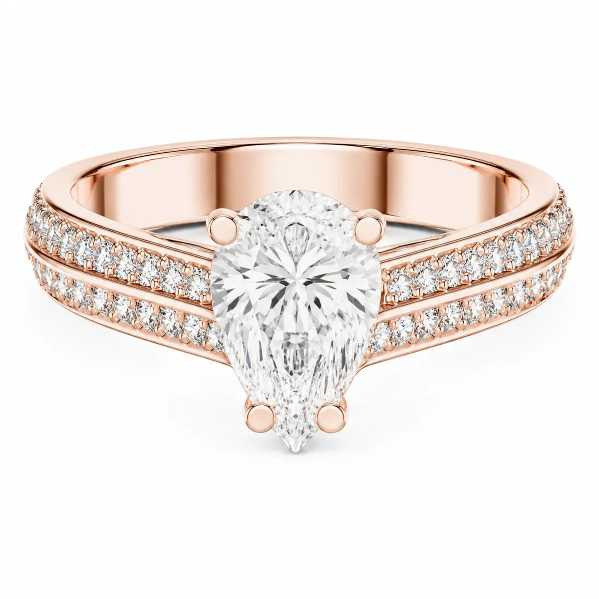 Serene Oval Ring with Side Stone