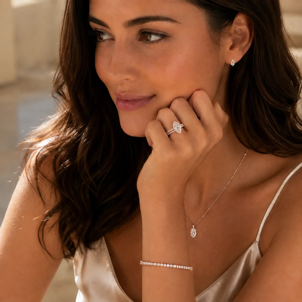 Serene Ring with Side Stone
