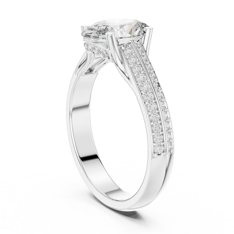 Serene Ring with Side Stone