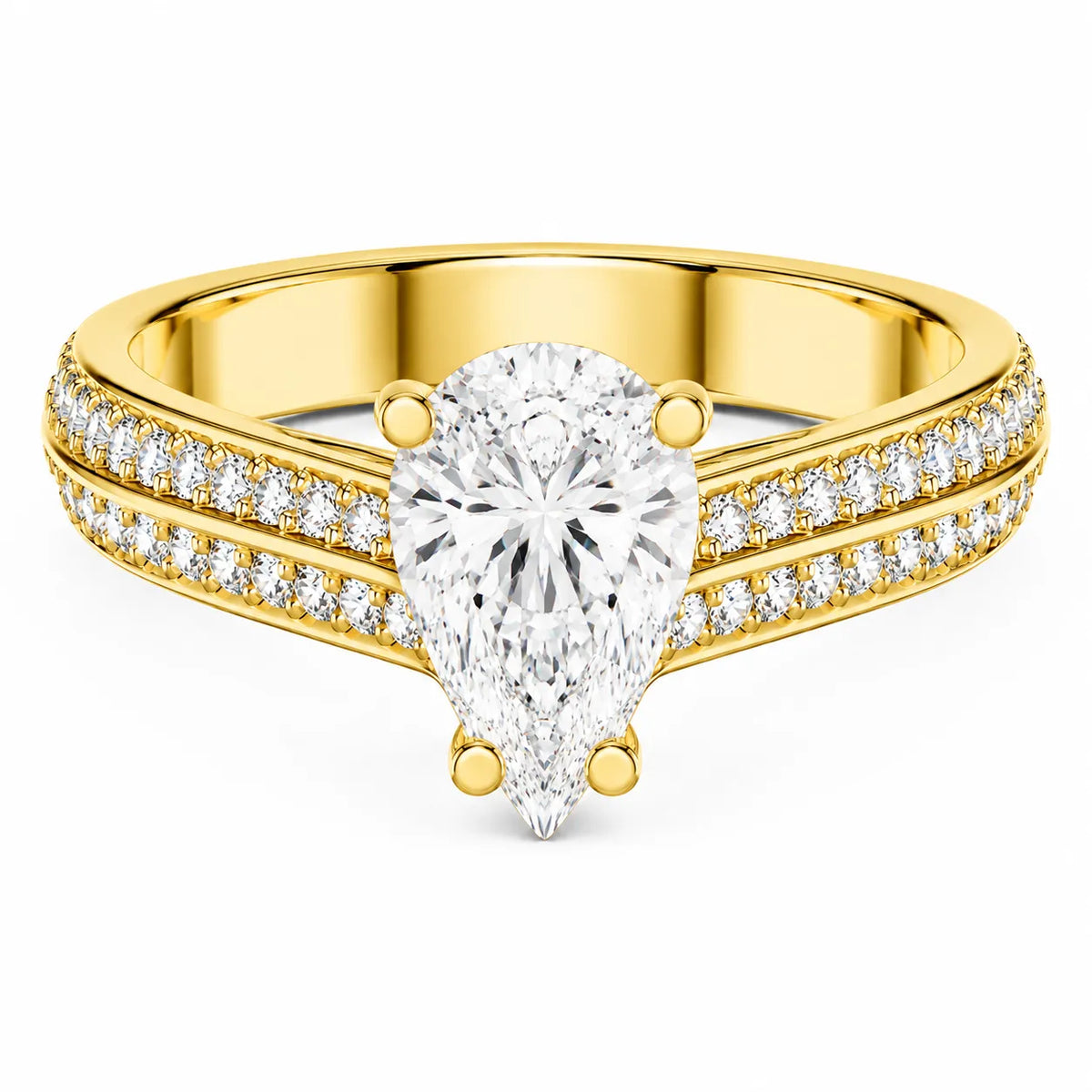 Serene Oval Ring with Side Stone
