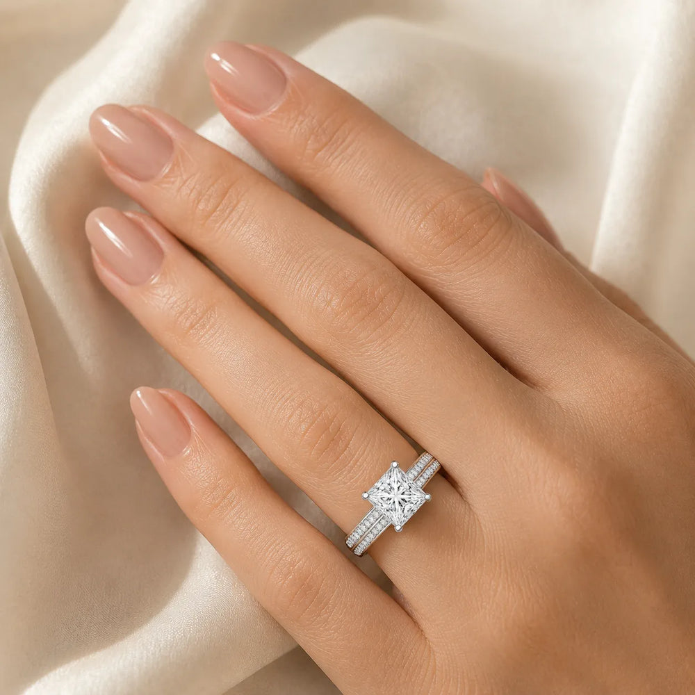 Serene Ring with Side Stone