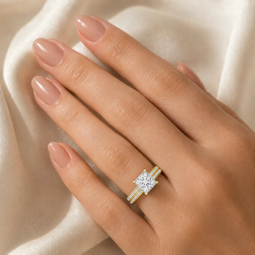 Serene Ring with Side Stone