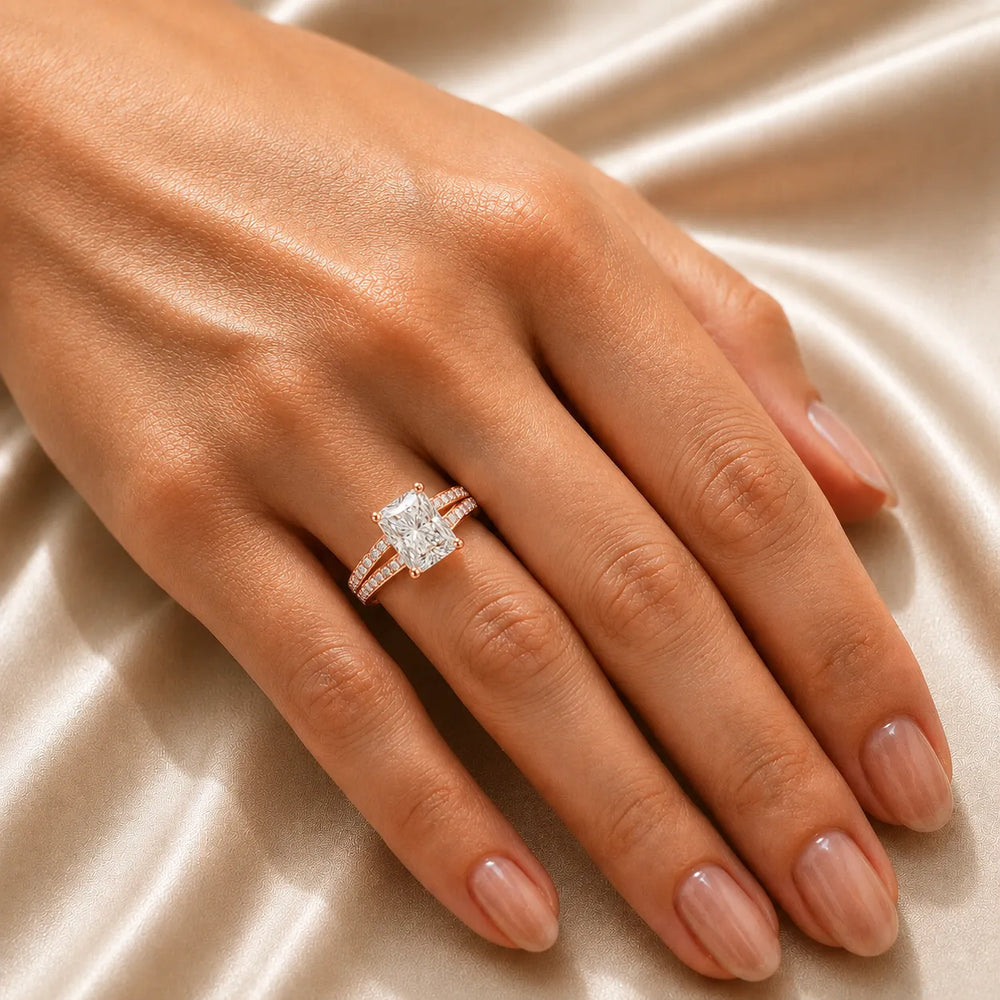 Serene Ring with Side Stone