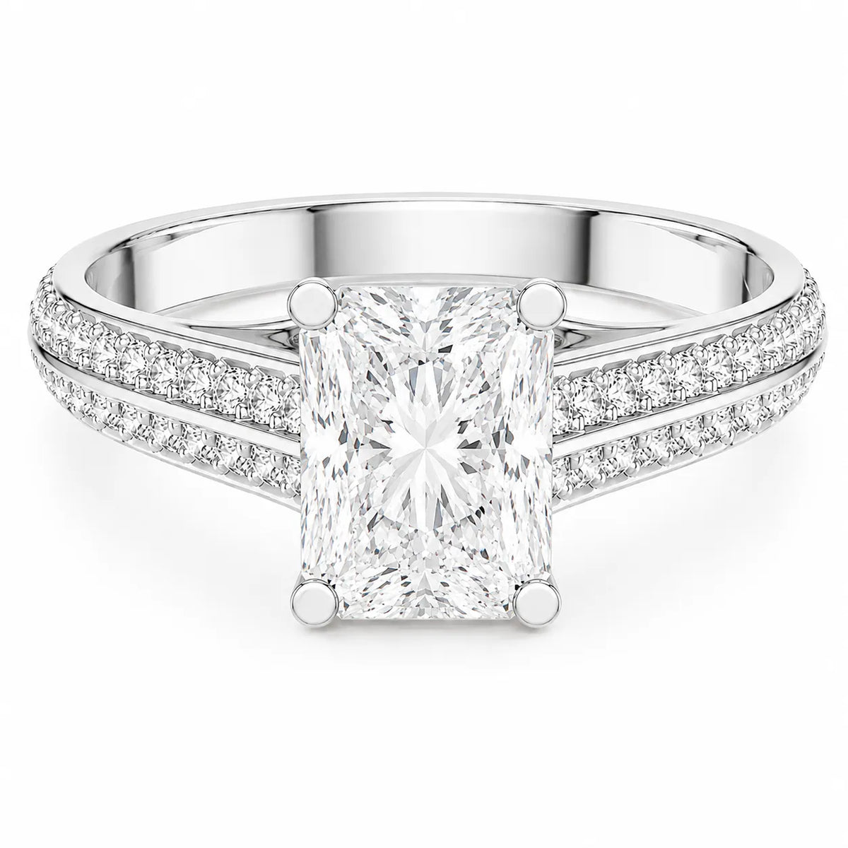 Serene Oval Ring with Side Stone