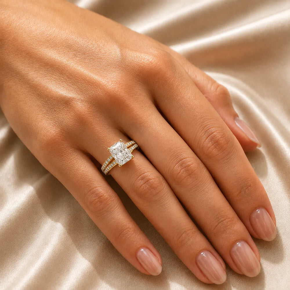 Serene Ring with Side Stone
