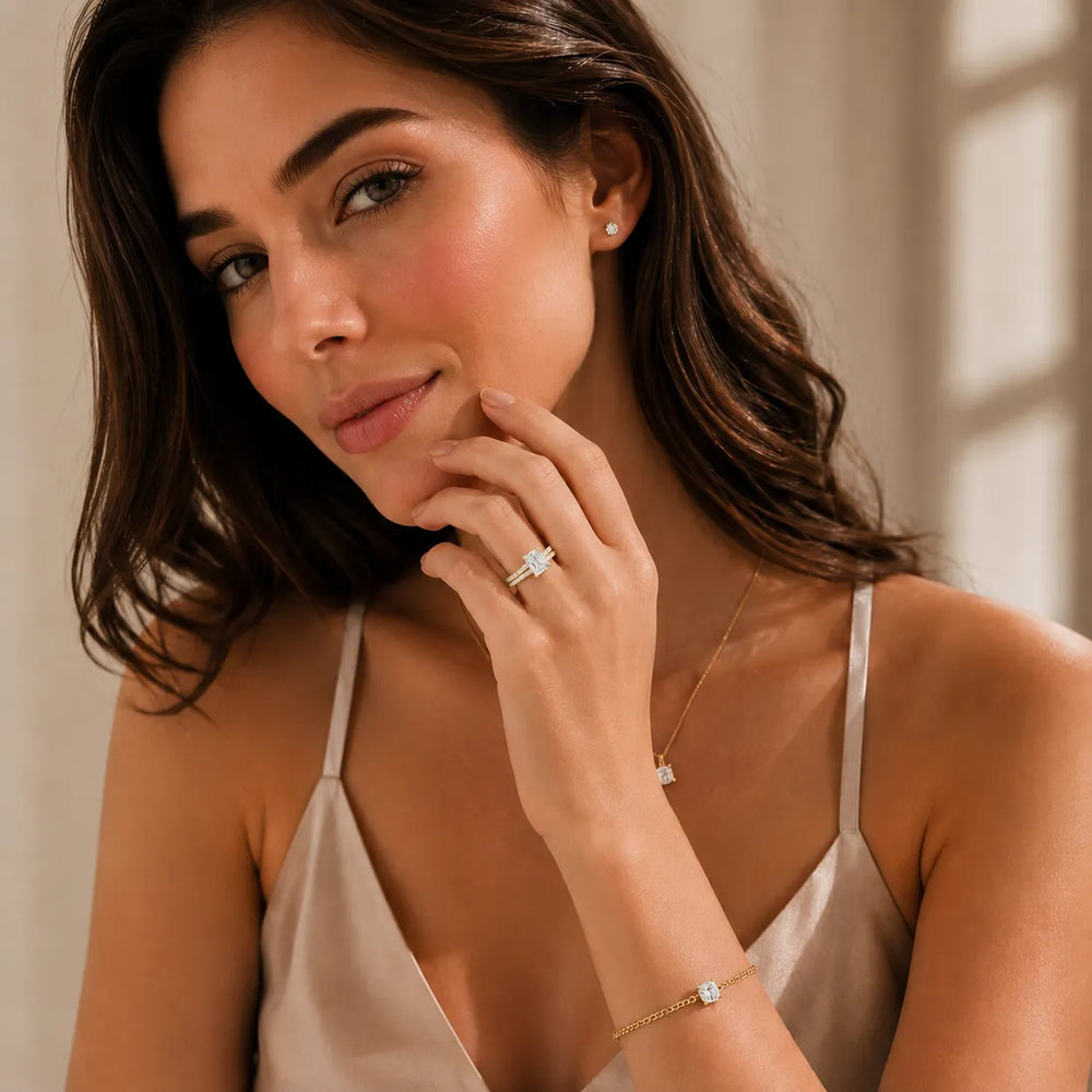 Serene Ring with Side Stone