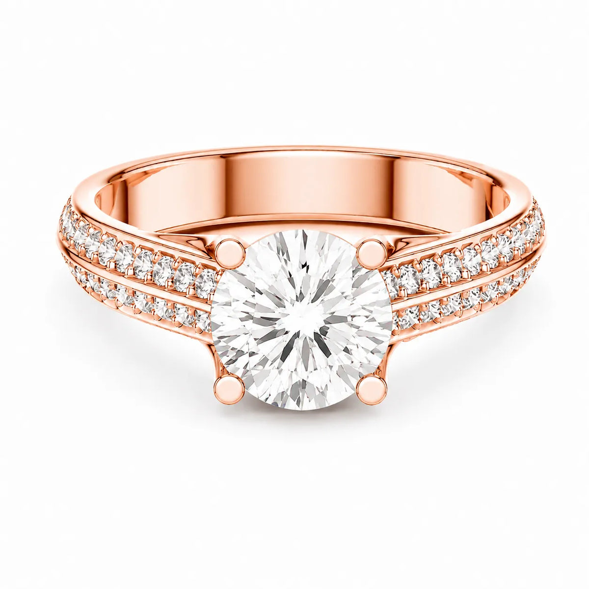 Serene Oval Ring with Side Stone