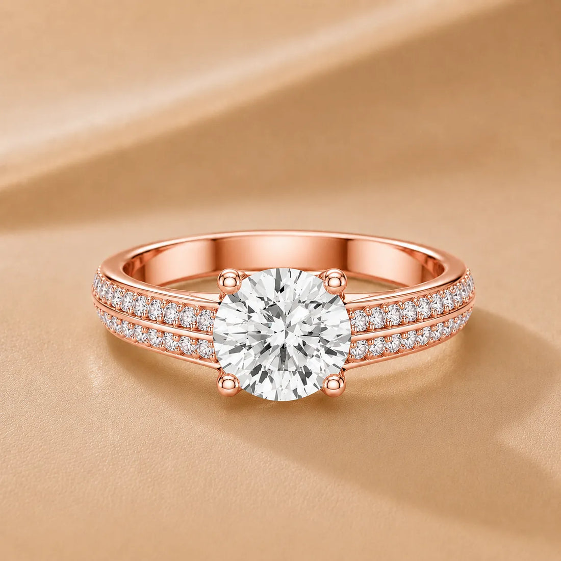 Serene Oval Ring with Side Stone