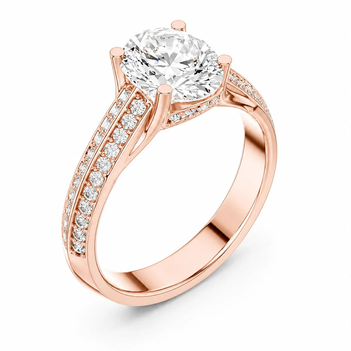 Serene Oval Ring with Side Stone