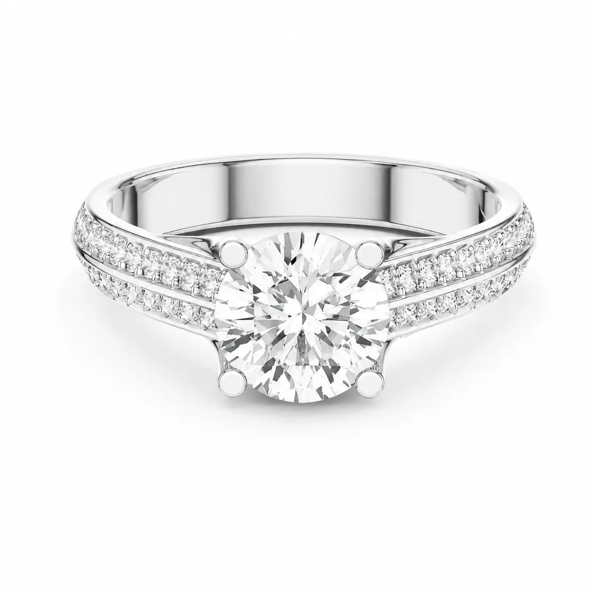 Serene Oval Ring with Side Stone