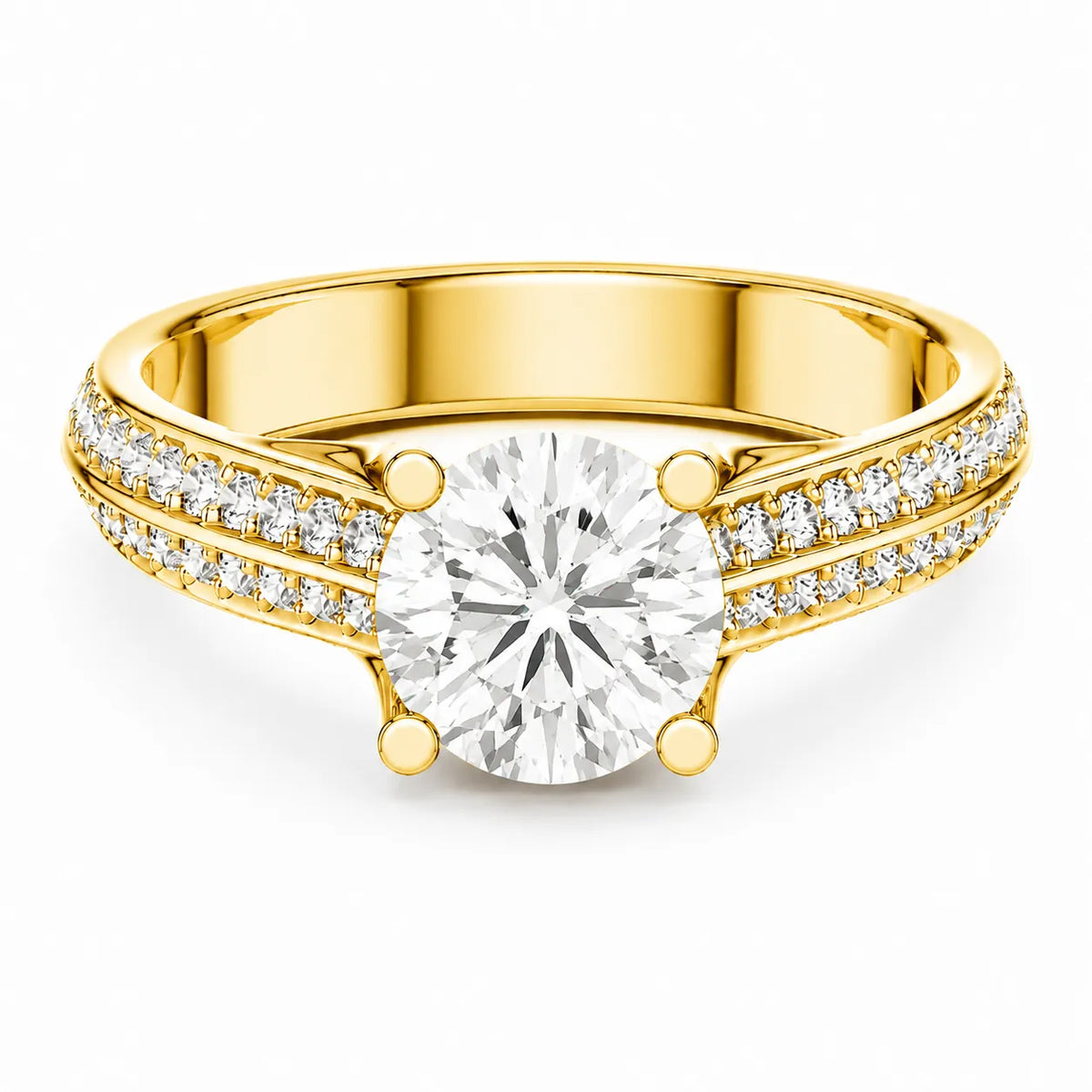 Serene Oval Ring with Side Stone