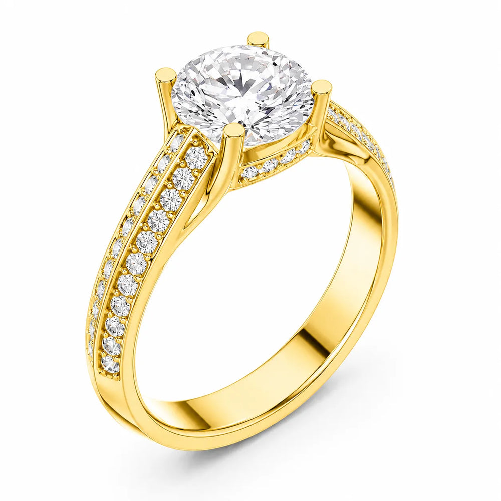 Serene Ring with Side Stone