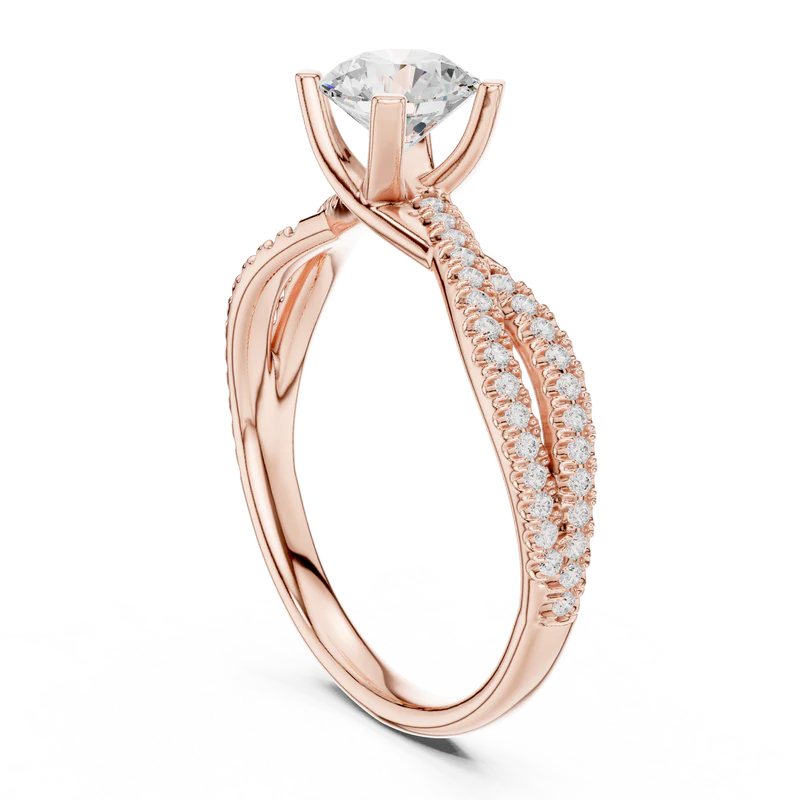 Serenity Knot Ring with Round Diamond