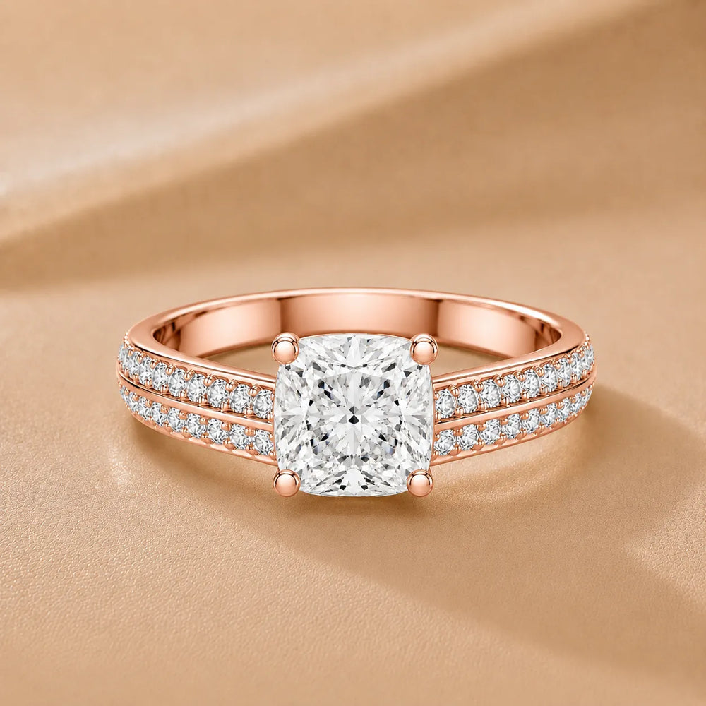 Serene Ring with Side Stone