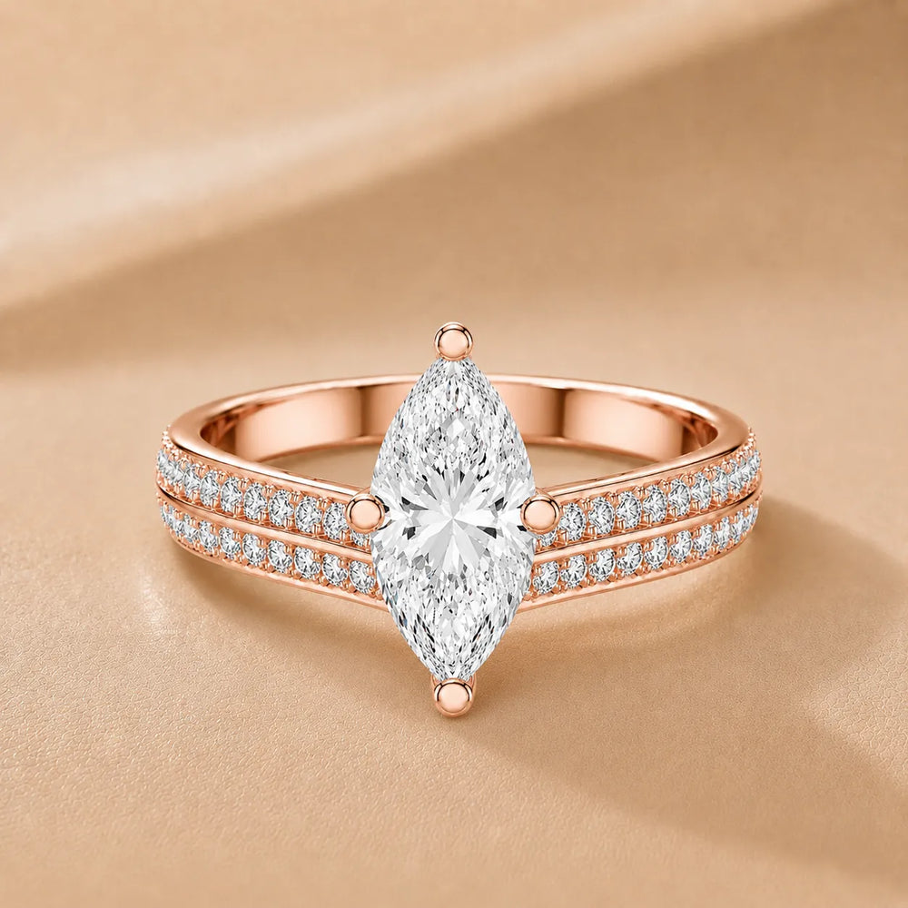 Serene Ring with Side Stone