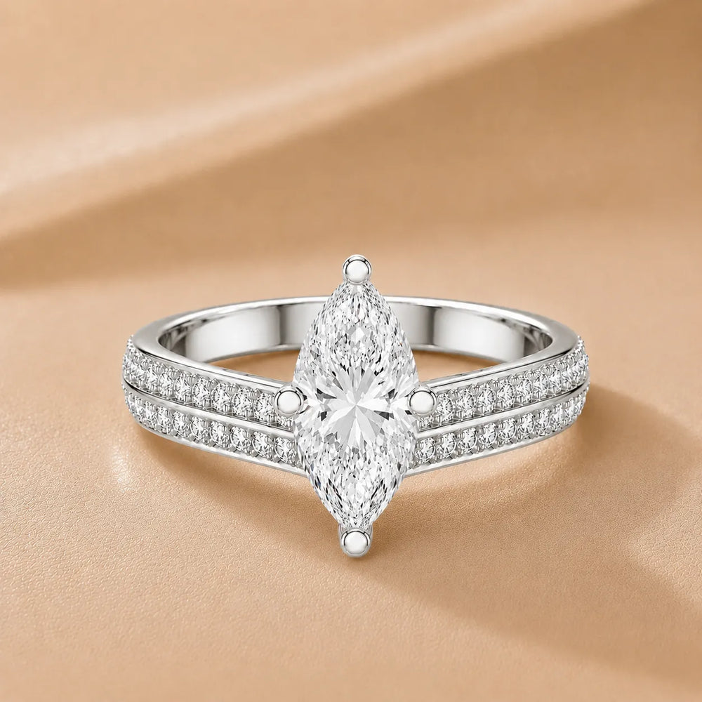 Serene Ring with Side Stone