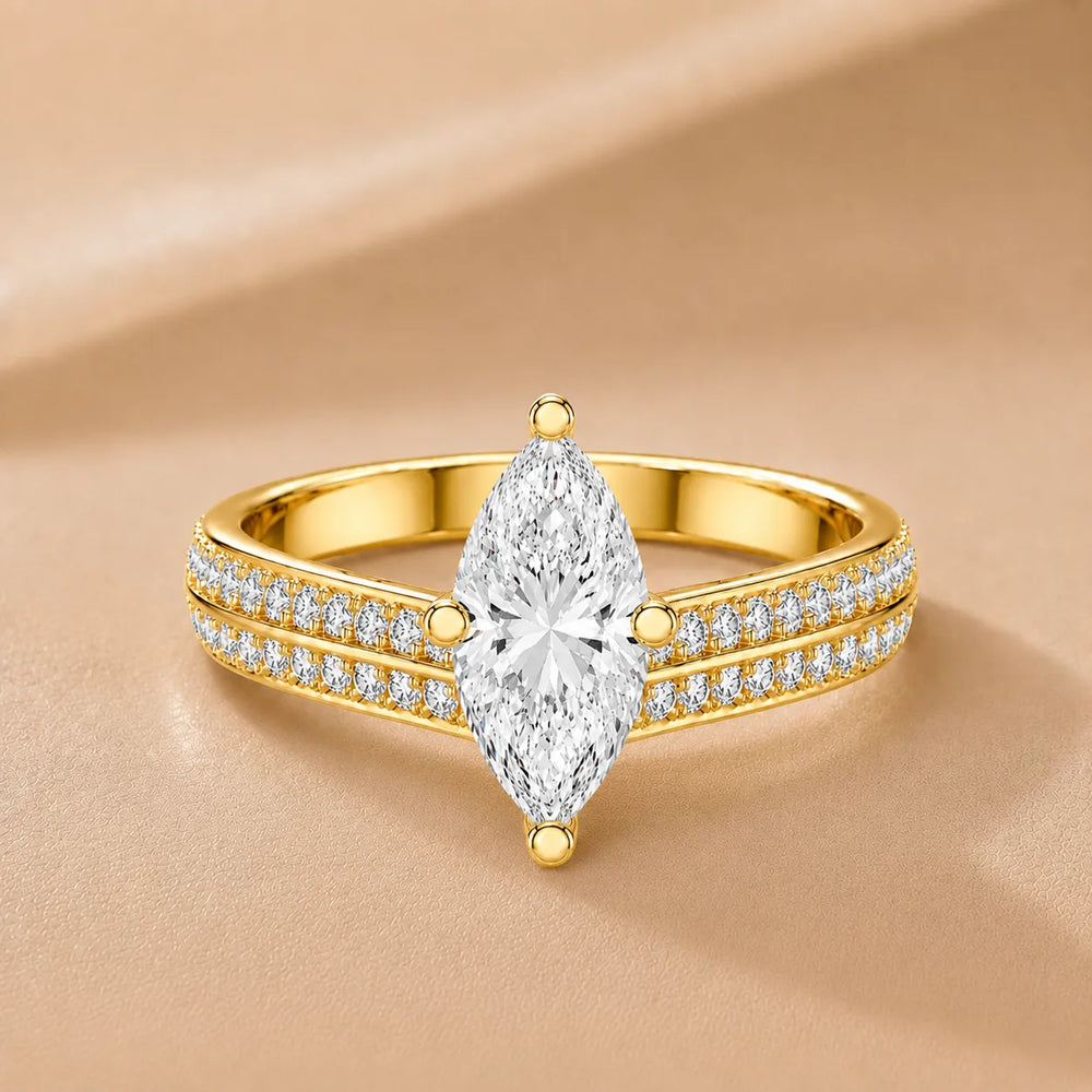 Serene Ring with Side Stone