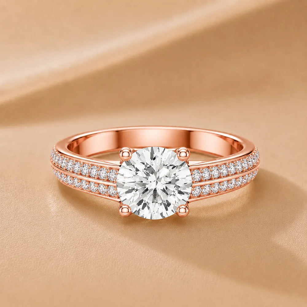 Serene Ring with Side Stone