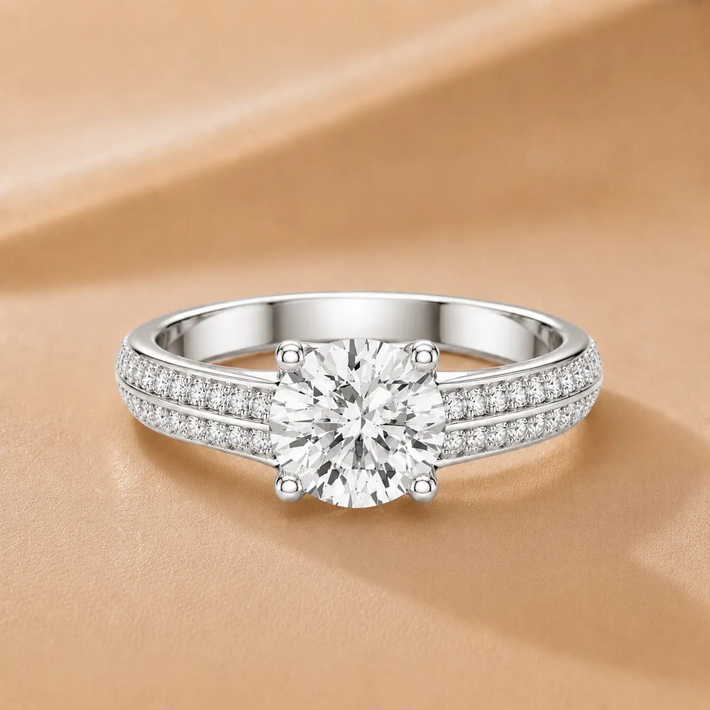 Serene Ring with Side Stone