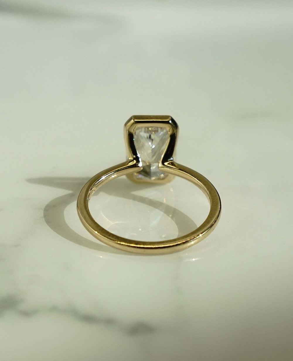 Bezel Set Radiant Cut Labgrown Engagement Ring