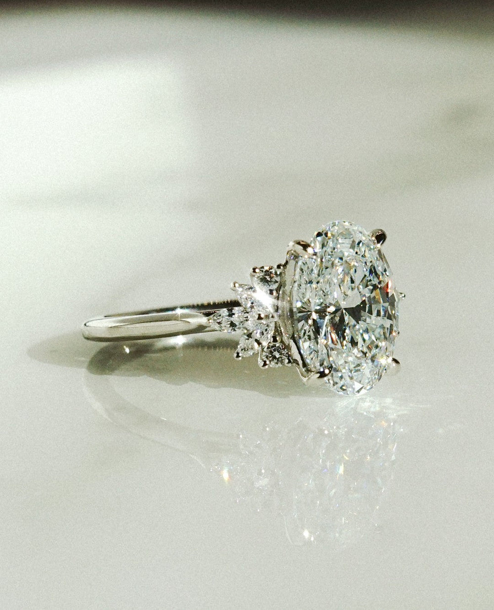 Oval Cut Labgrown Engagement Ring, Oval Cut Ring