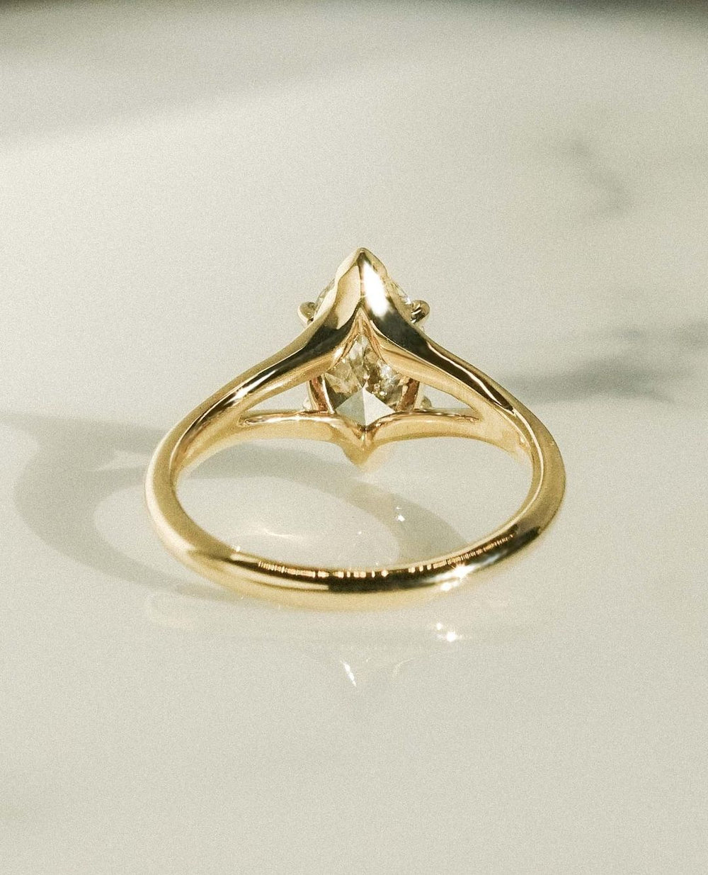 Bezel & Prong Set Marquise Cut Labgrown Engagement Ring