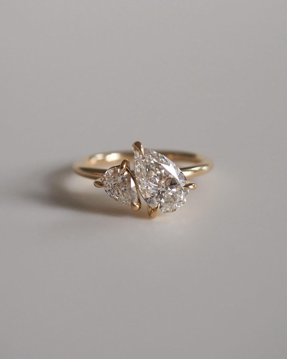 Elongated Pear Cut Labgrown Engagement Ring