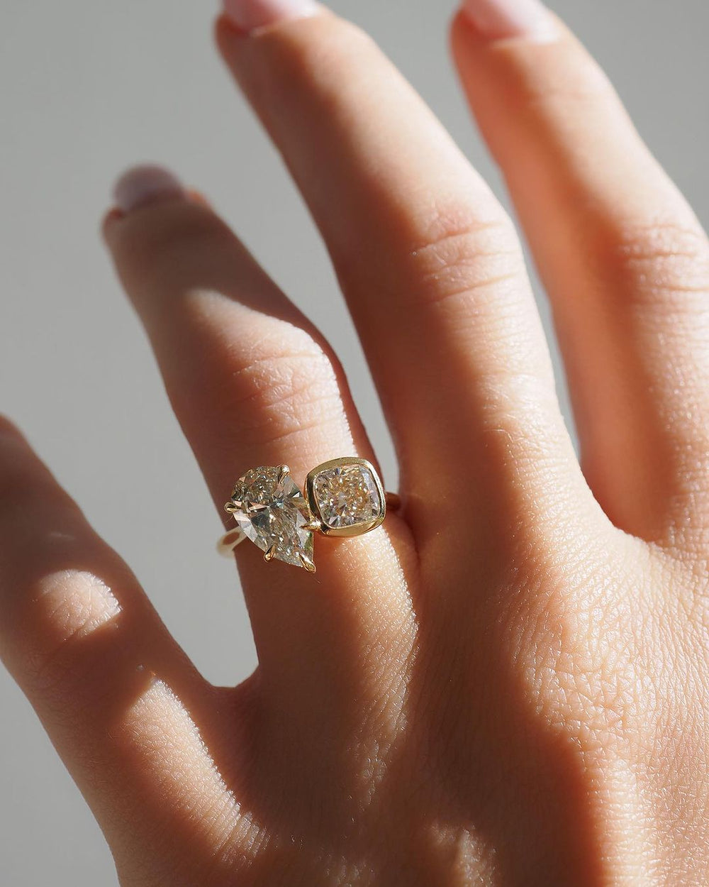 Toi Et Moi Pear & Cushion Cut Labgrown Engagement Ring
